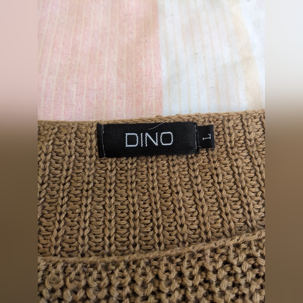 Women's Long Sleeve Tan Sweater - Picture 7 of 8